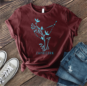 Capricorn Floral Constellation T-shirt