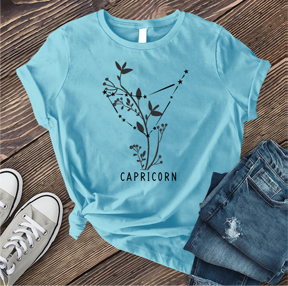 Capricorn Floral Constellation T-shirt