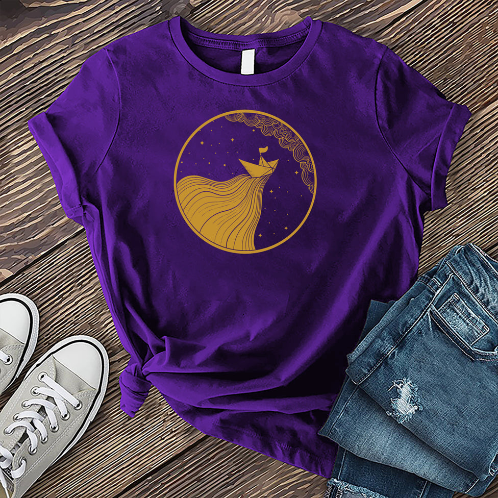 Soaring Paper Boat T-shirt Image