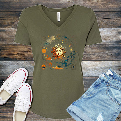 Cosmic Sun and Elements V-Neck