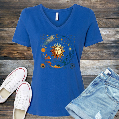 Cosmic Sun and Elements V-Neck