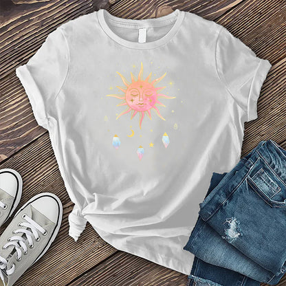 Pink Sun with Drop Crystals T-shirt