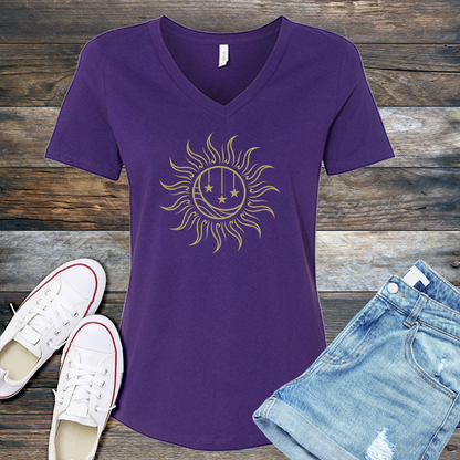 Falling Star Sun and Moon V-Neck