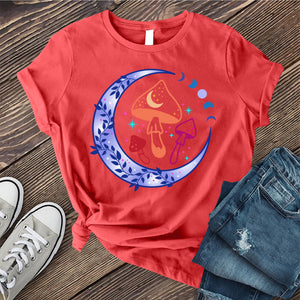 Lunar Phase Cosmic Mushroom Moon T-shirt