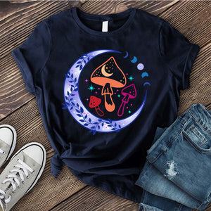Lunar Phase Cosmic Mushroom Moon T-shirt