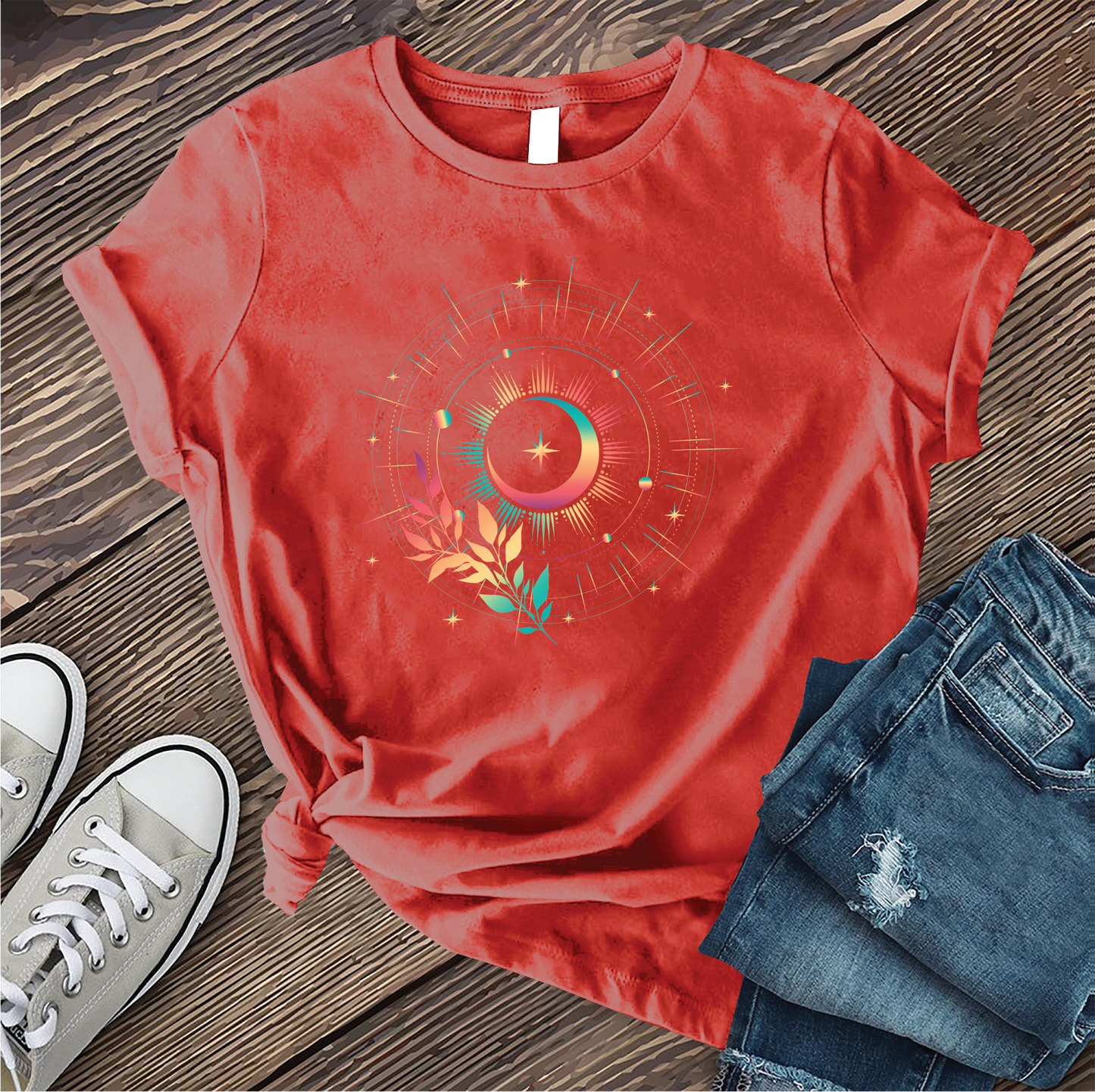 Rainbow Moon Star T-shirt