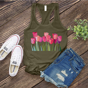 Tulips Stained Glass Women's Tank Top