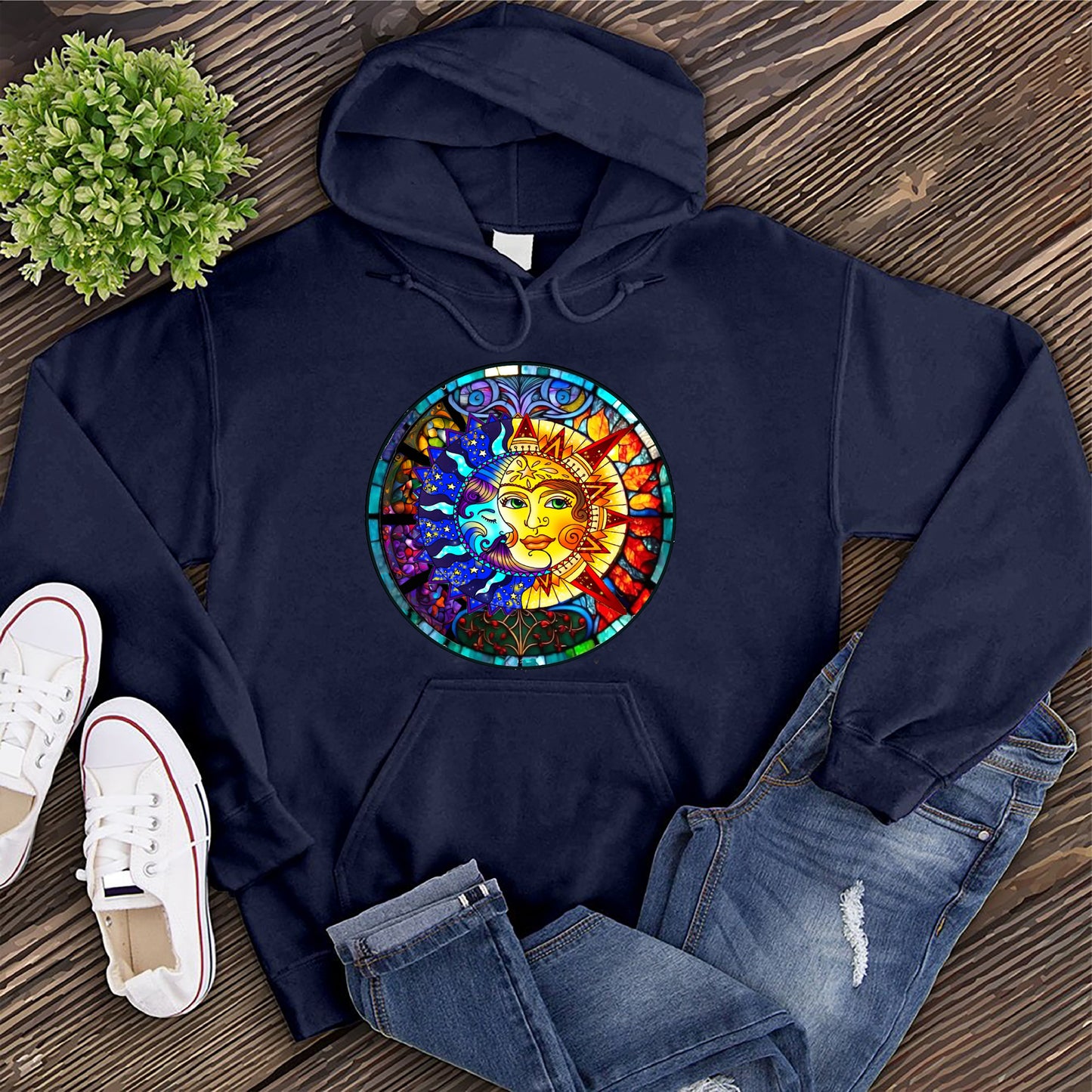Stained Glass Sun and Moon Hoodie
