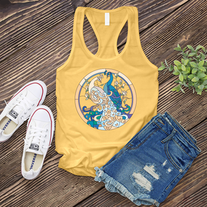 Peacocks Stained Glass Women's Tank Top