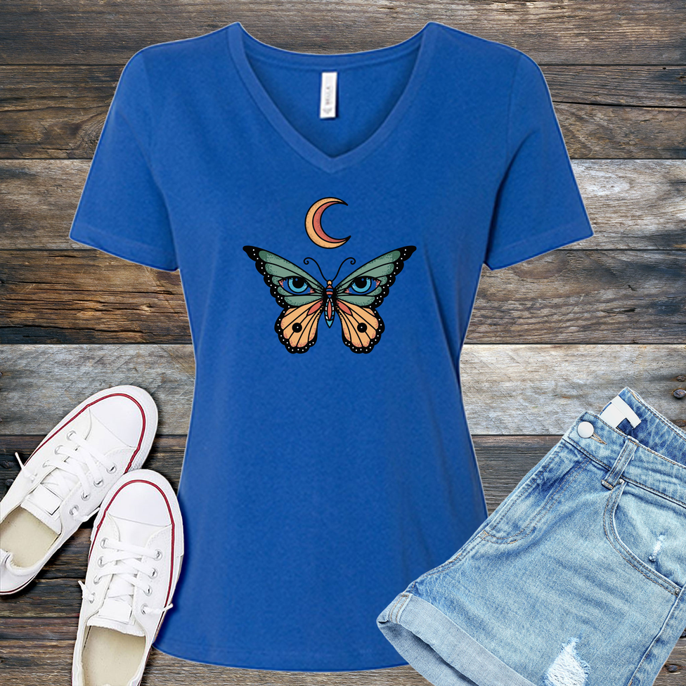 Lunar Seeing Eye Butterfly V-Neck Image