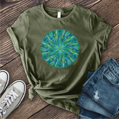 Watercolor Leaf Mandala T-shirt
