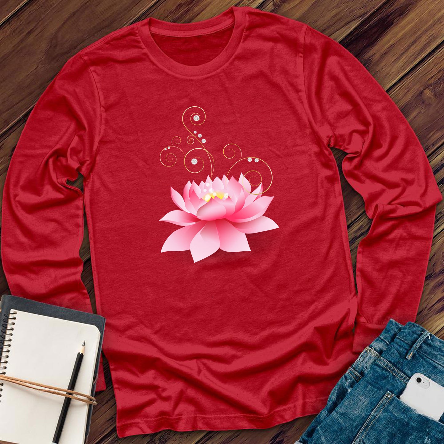 Diamond Pink Lotus Long Sleeve