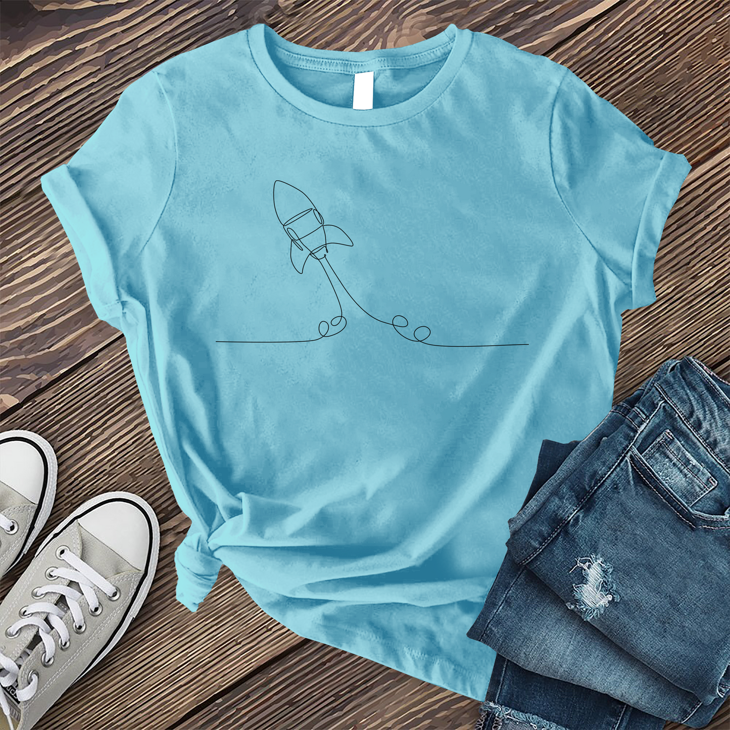 Line Art Spaceship T-shirt