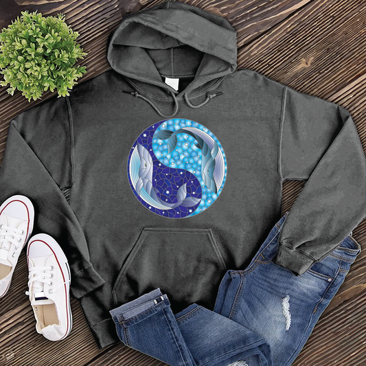 Whale Stained Glass Ying Yang Hoodie