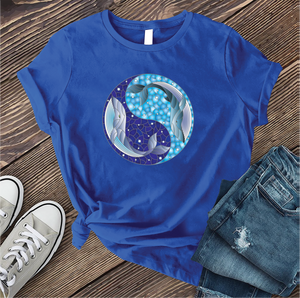 Whale Stained Glass Ying Yang T-shirt