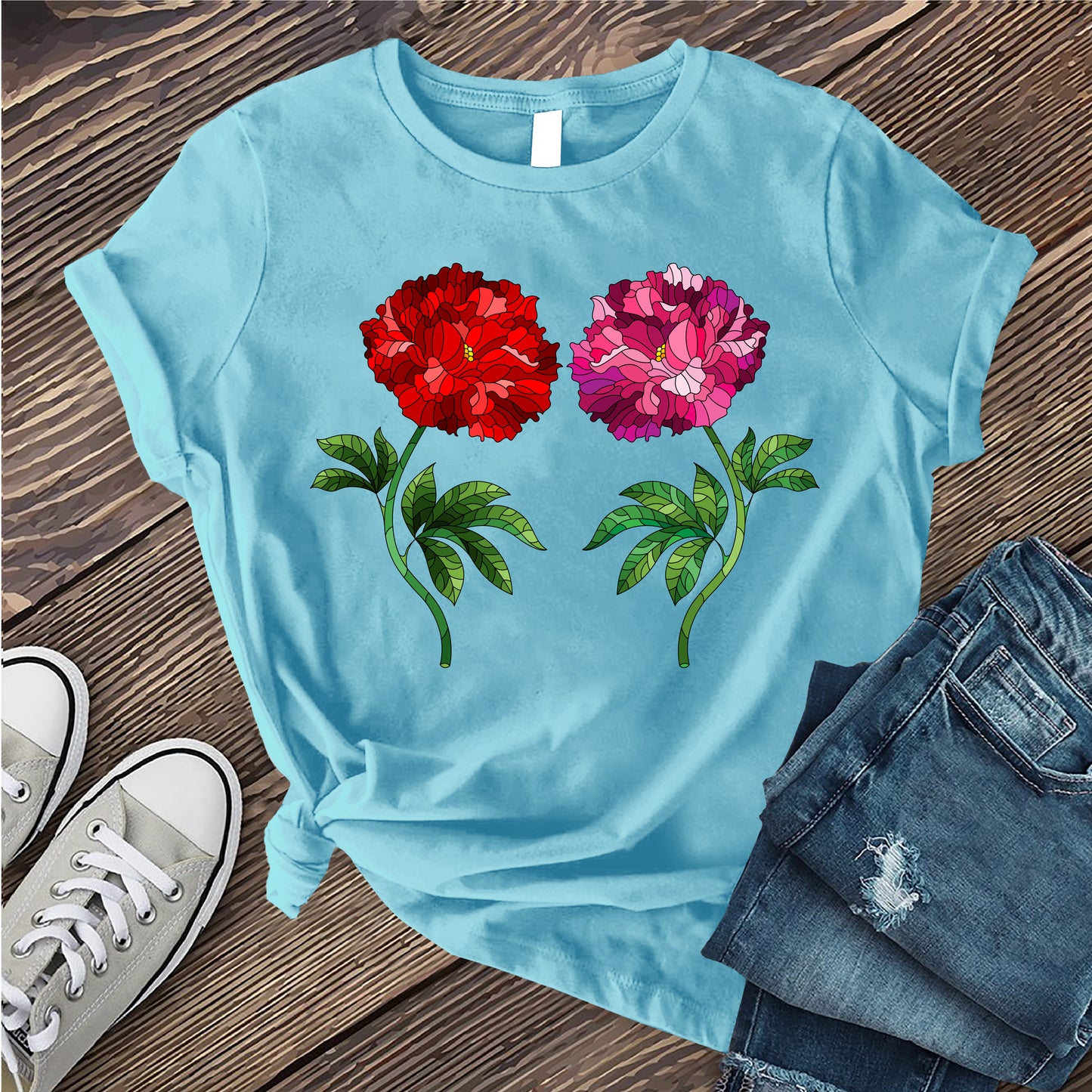 Colorful Glass Flowers T-shirt