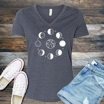 Phases of The Moon V-Neck