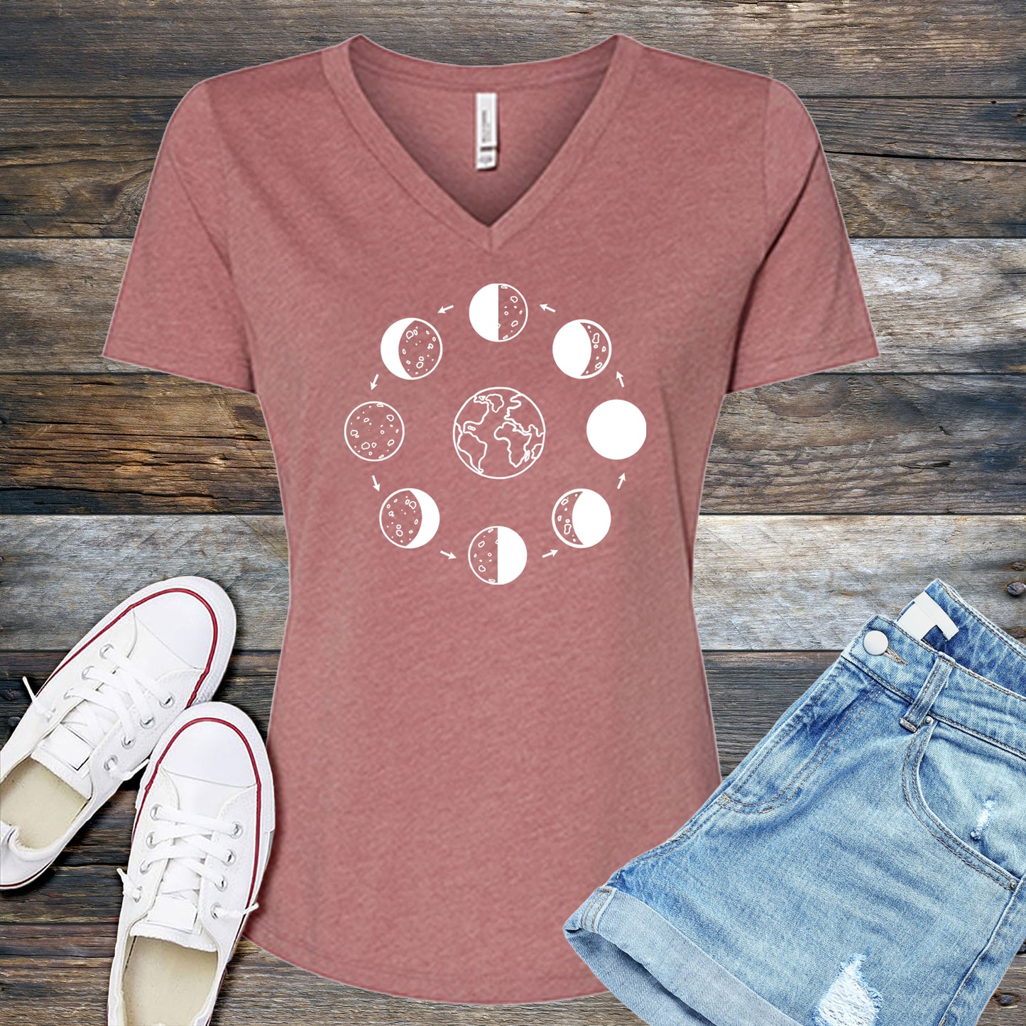 Phases of The Moon V-Neck