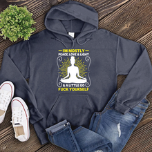 Load image into Gallery viewer, I&#39;m Mostly Peace, Love, and Light Hoodie
