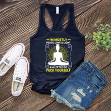 Load image into Gallery viewer, I&#39;m Mostly Peace, Love, and Light Women&#39;s Tank Top
