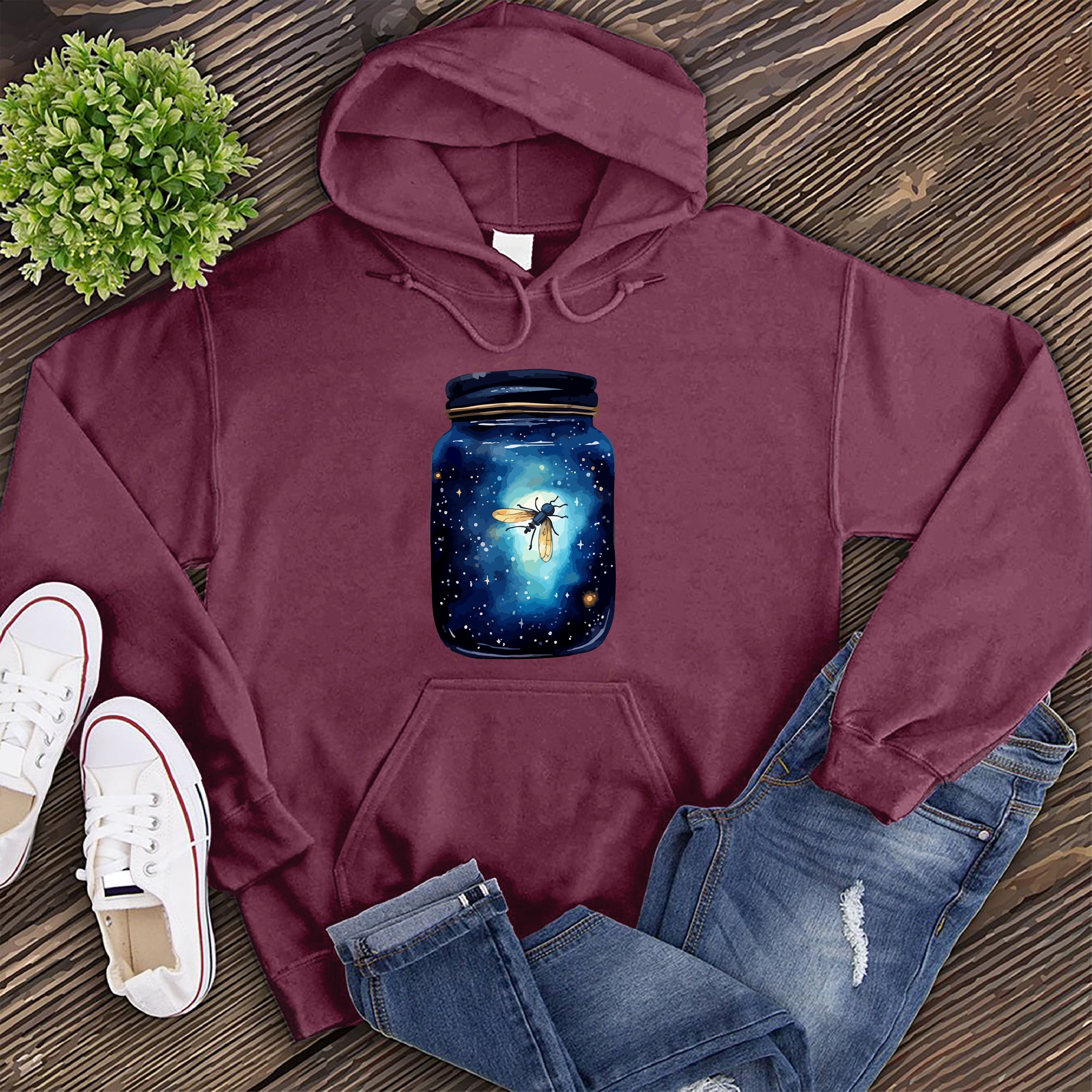 Navy Firefly Jar Hoodie Cosmic Clothing Co.