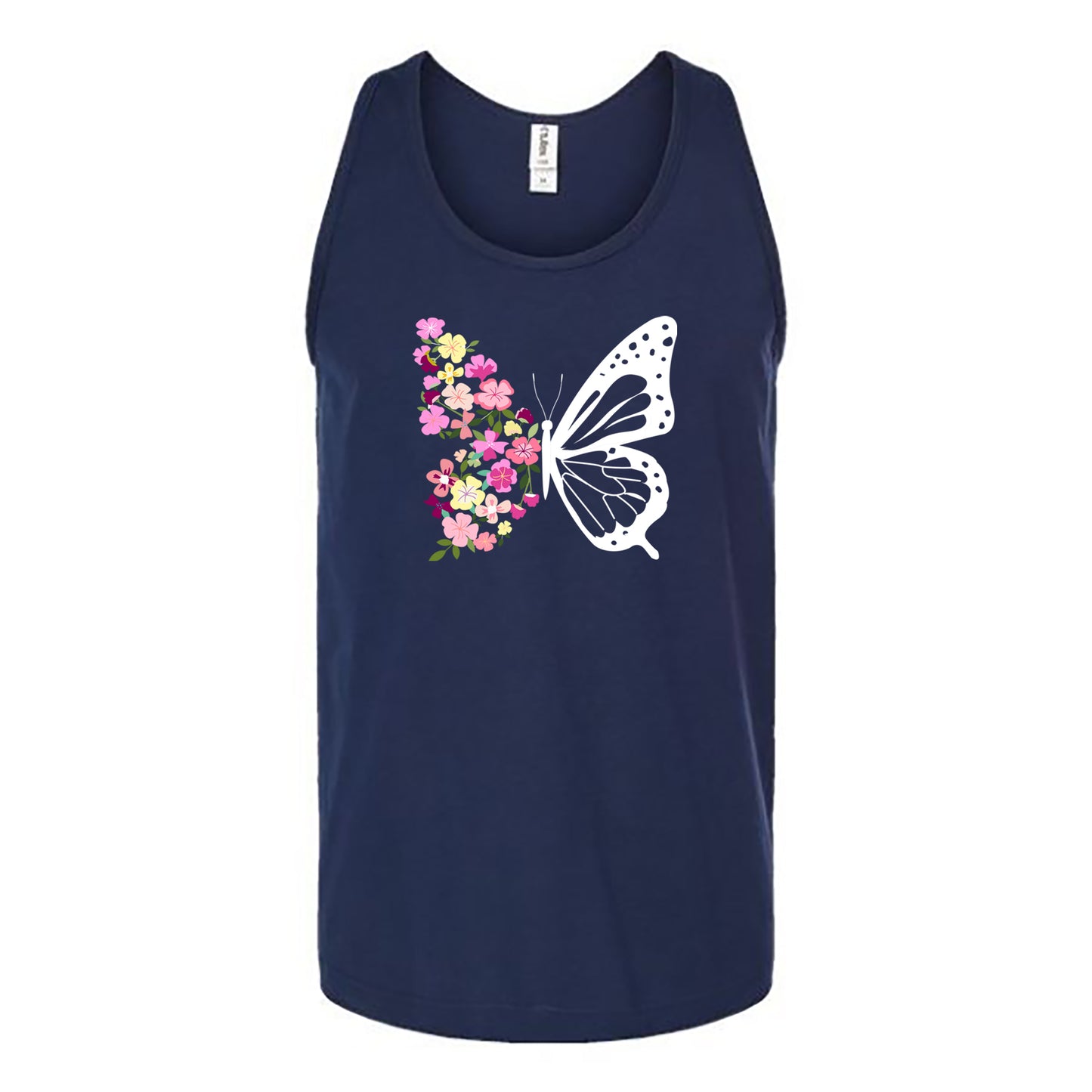 Pink Spring Flowers Butterfly Unisex Tank Top