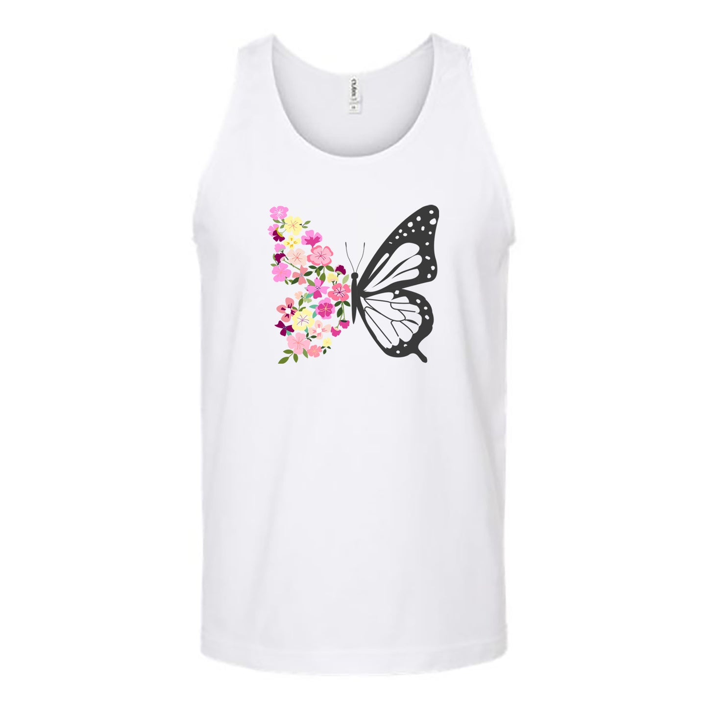 Pink Spring Flowers Butterfly Unisex Tank Top