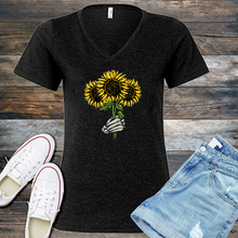 Load image into Gallery viewer, Sunflower Halloween Bouquet V-Neck
