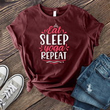 Load image into Gallery viewer, Eat Sleep Yoga Repeat T-shirt
