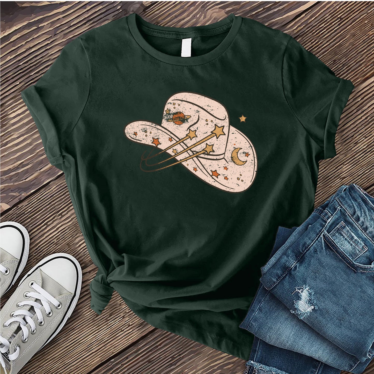 Cowgirl Cosmic Hat T-shirt