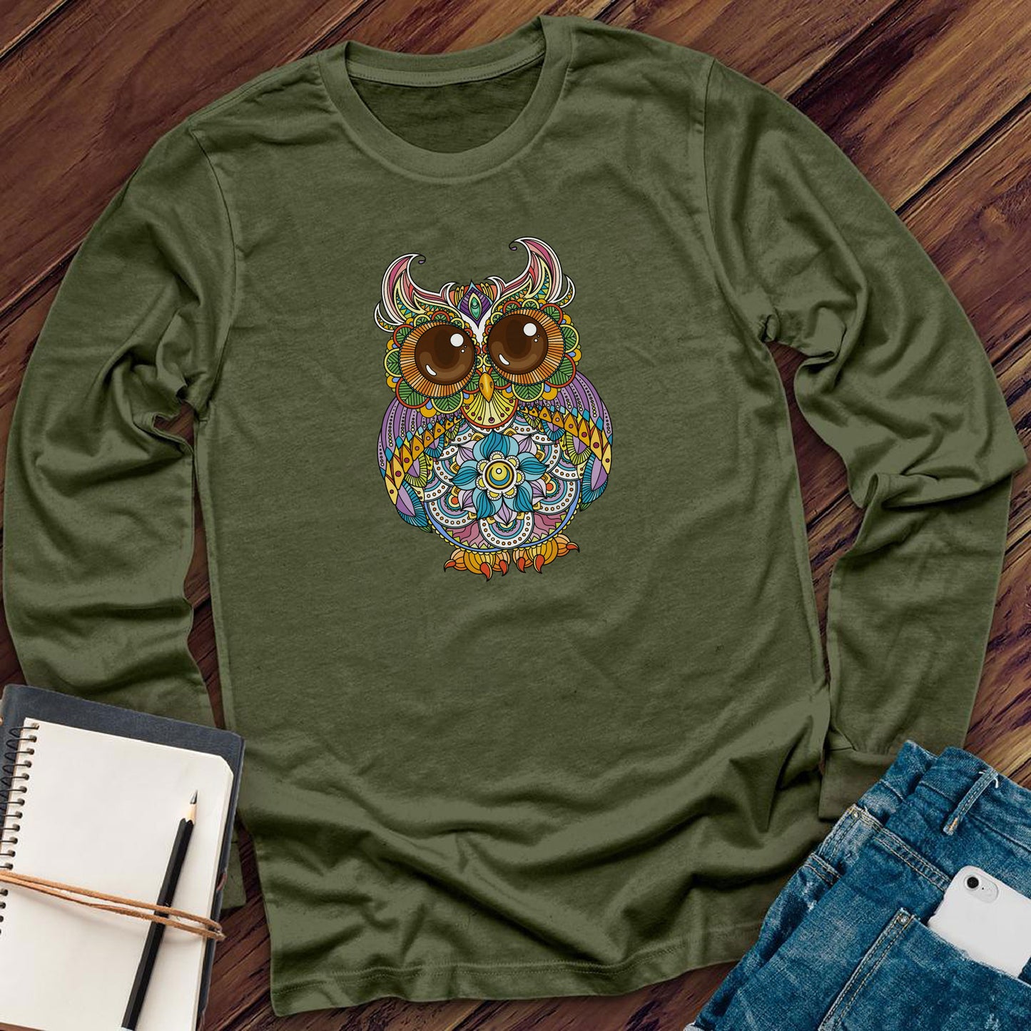Mandala Owl Long Sleeve