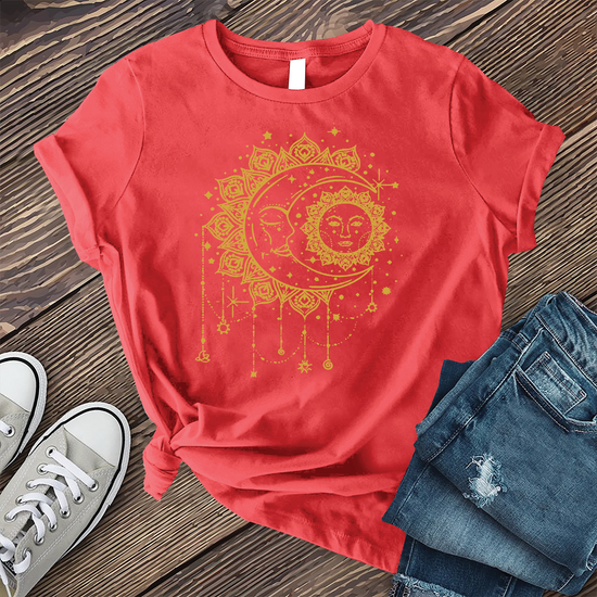 Golden Sun And Moon Dream Catcher T-Shirt – Cosmic Clothing Co.