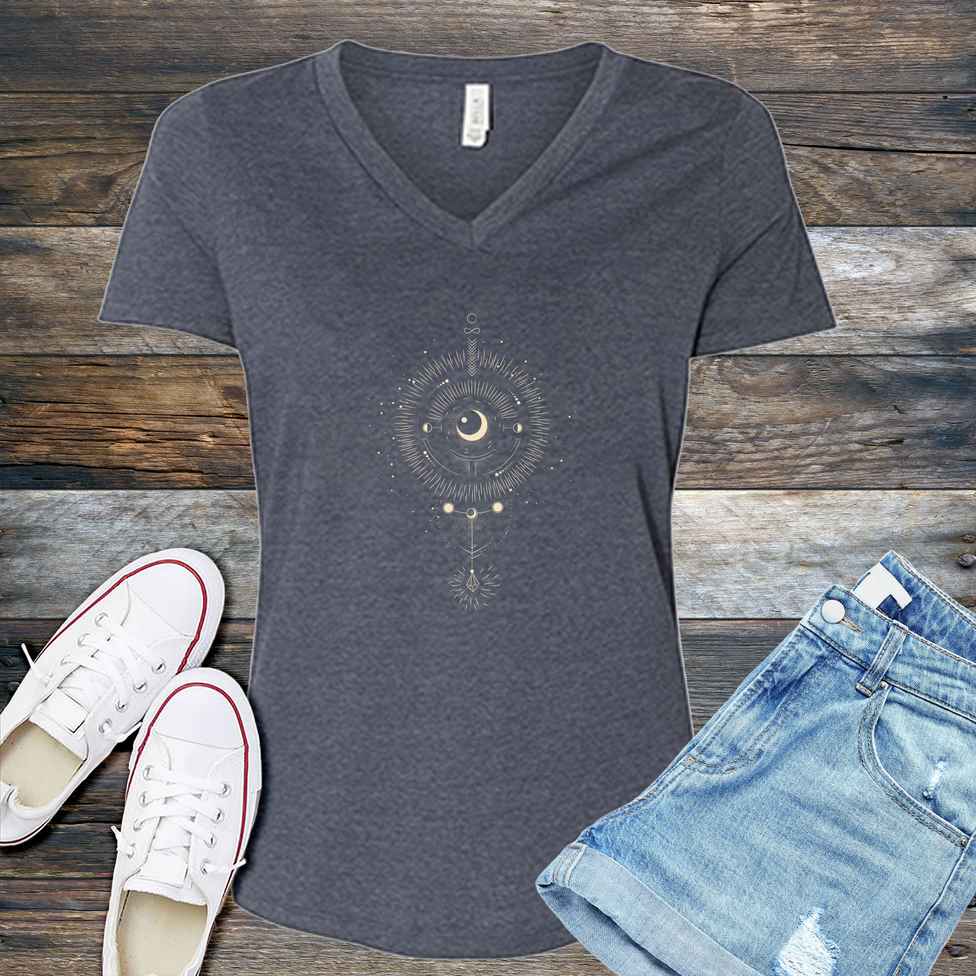 Cosmic Gem And Moon V-Neck Image