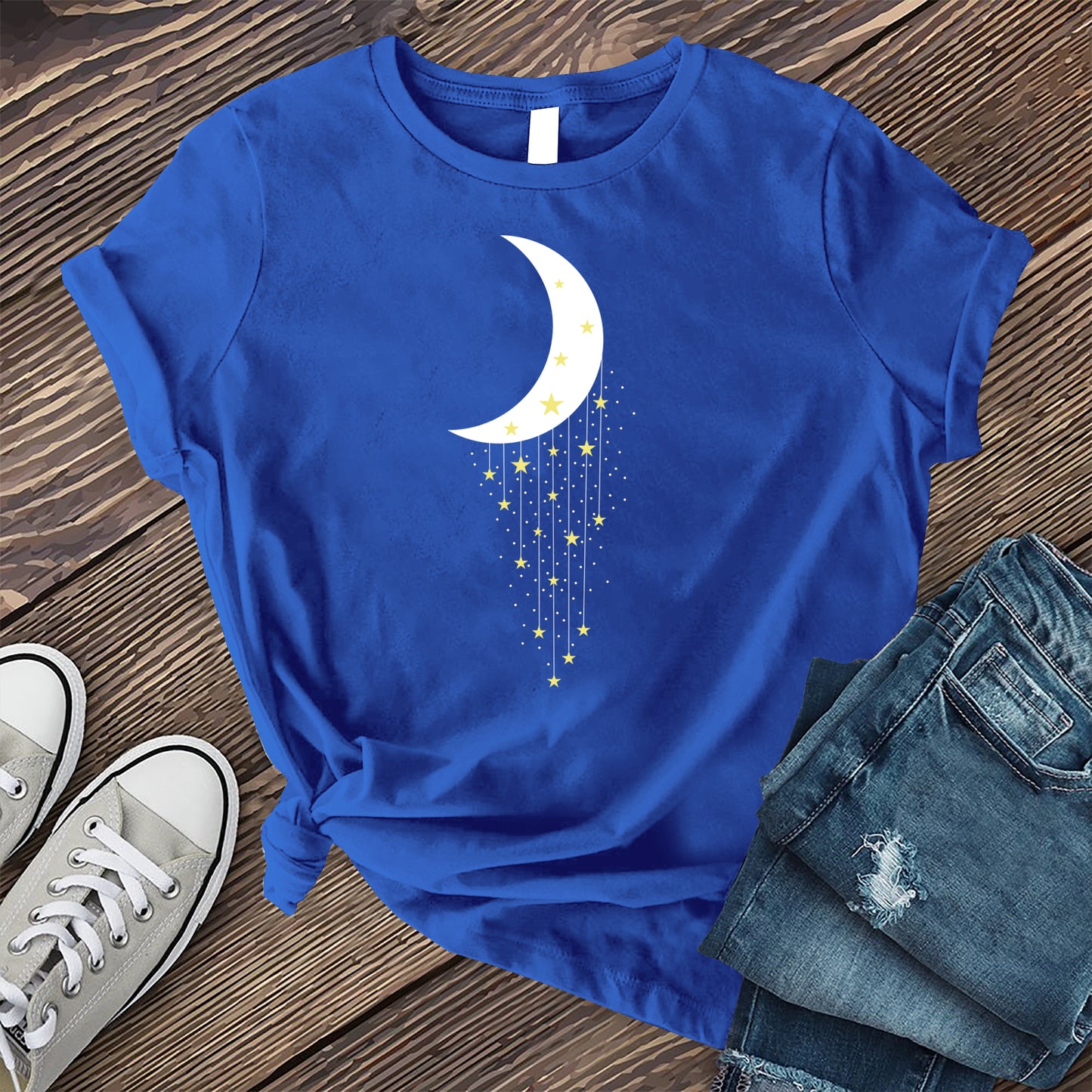 Falling Stars Moon T-shirt
