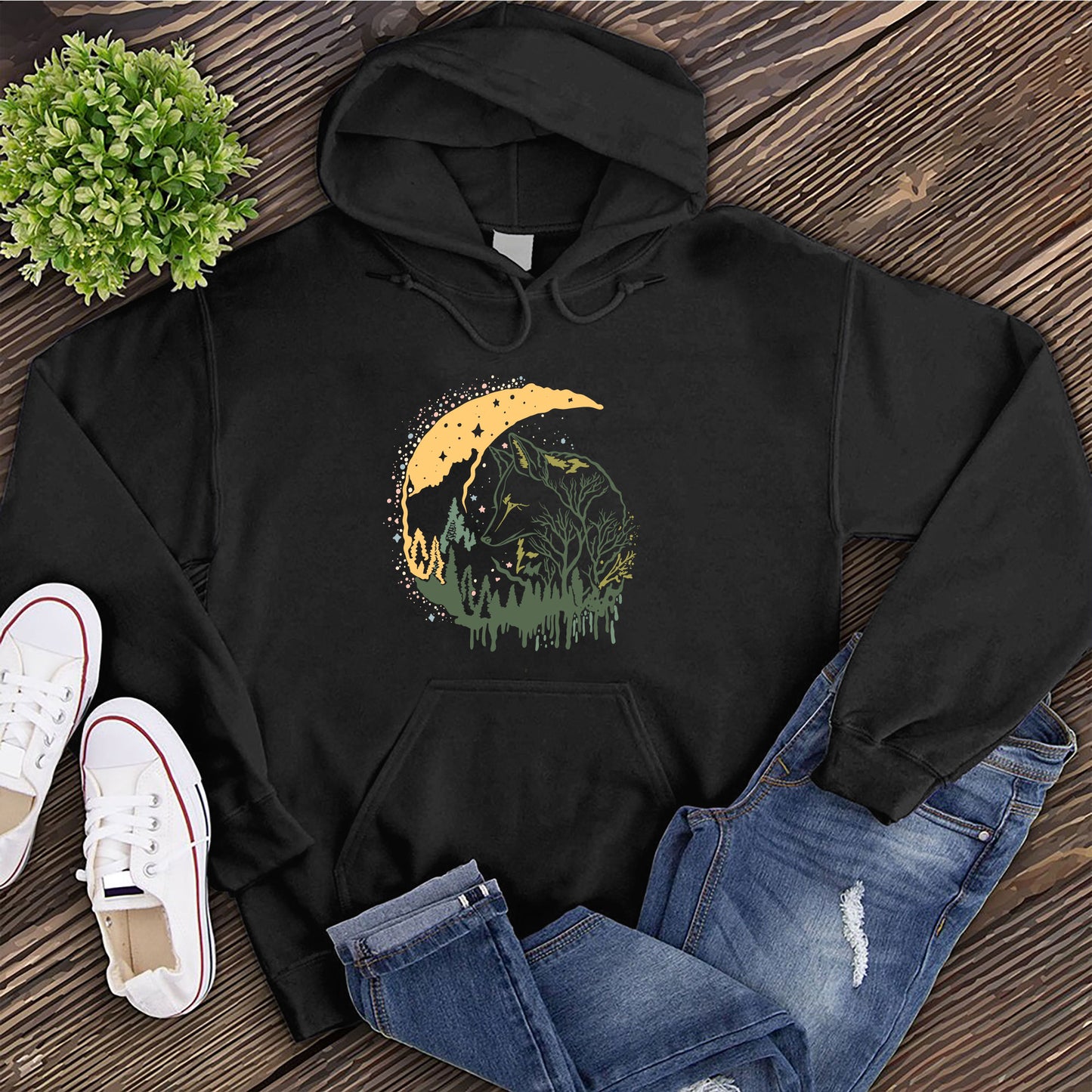 Lunar Wolf Forest Hoodie