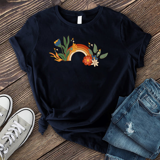 Vintage Floral Rainbow T-shirt