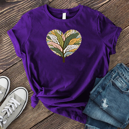 Colorful Tree of Life Heart T-Shirt