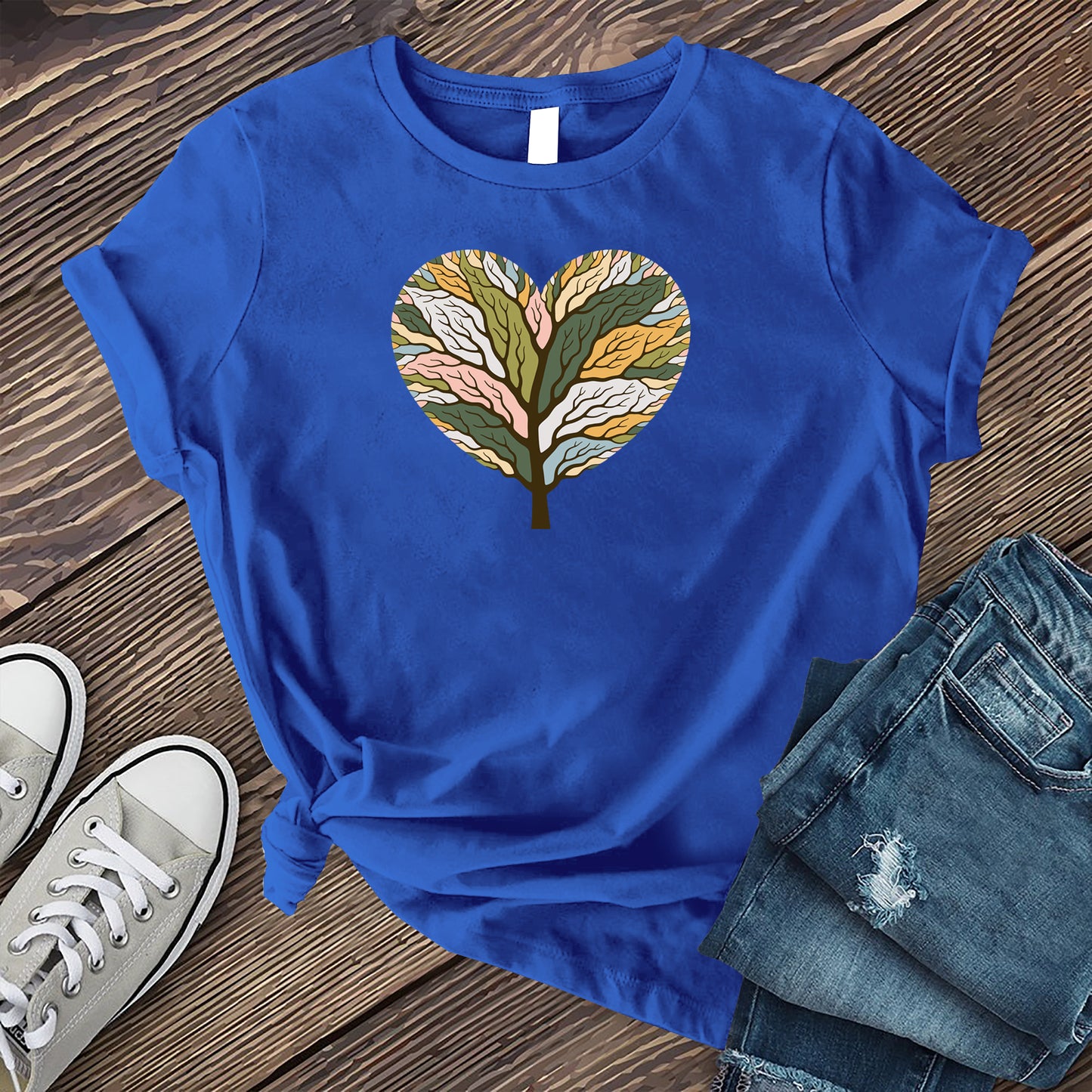 Colorful Tree of Life Heart T-Shirt