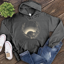 Load image into Gallery viewer, Floral Moon With Rising Sun Hoodie
