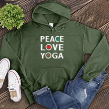 Load image into Gallery viewer, Peace Love Yoga Hoodie
