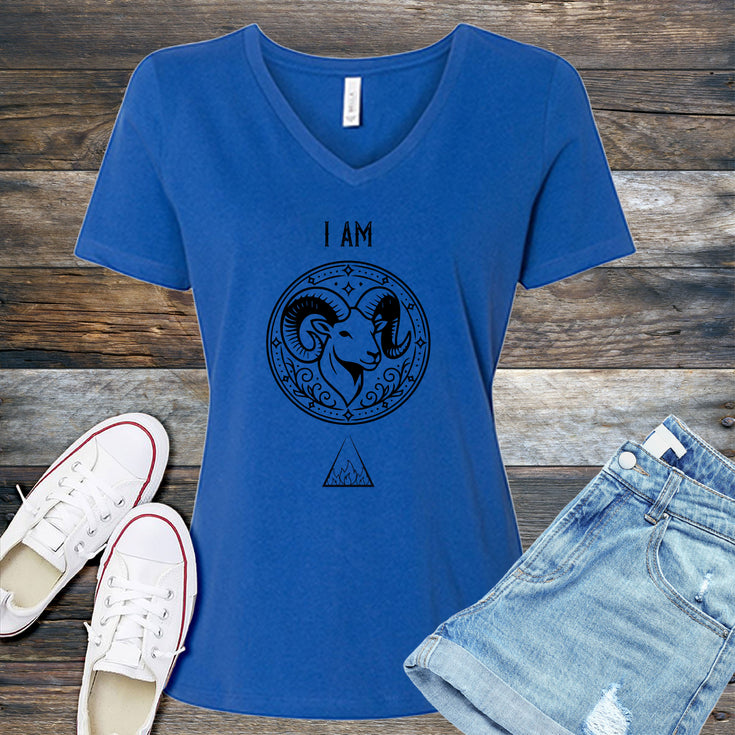 Aries Motto V-Neck Tee's Image