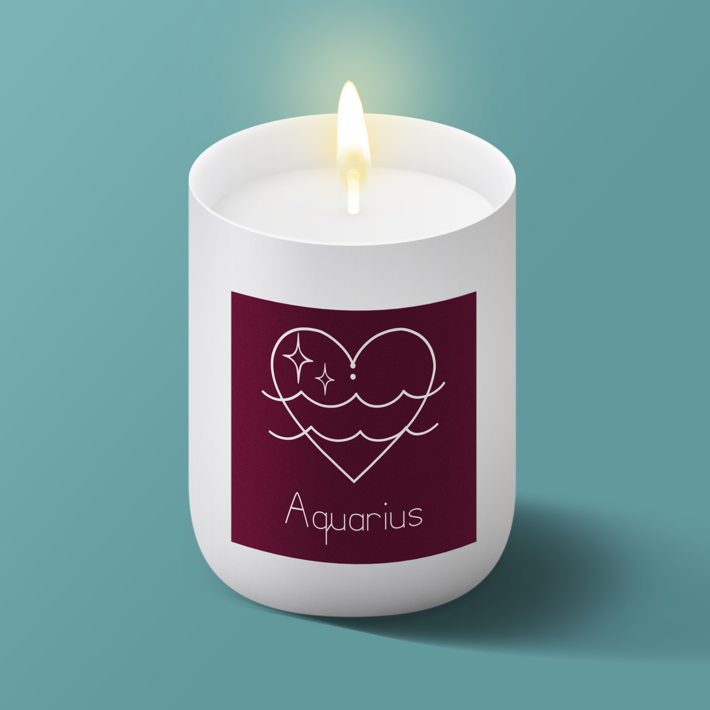 Aquarius Heart Candle