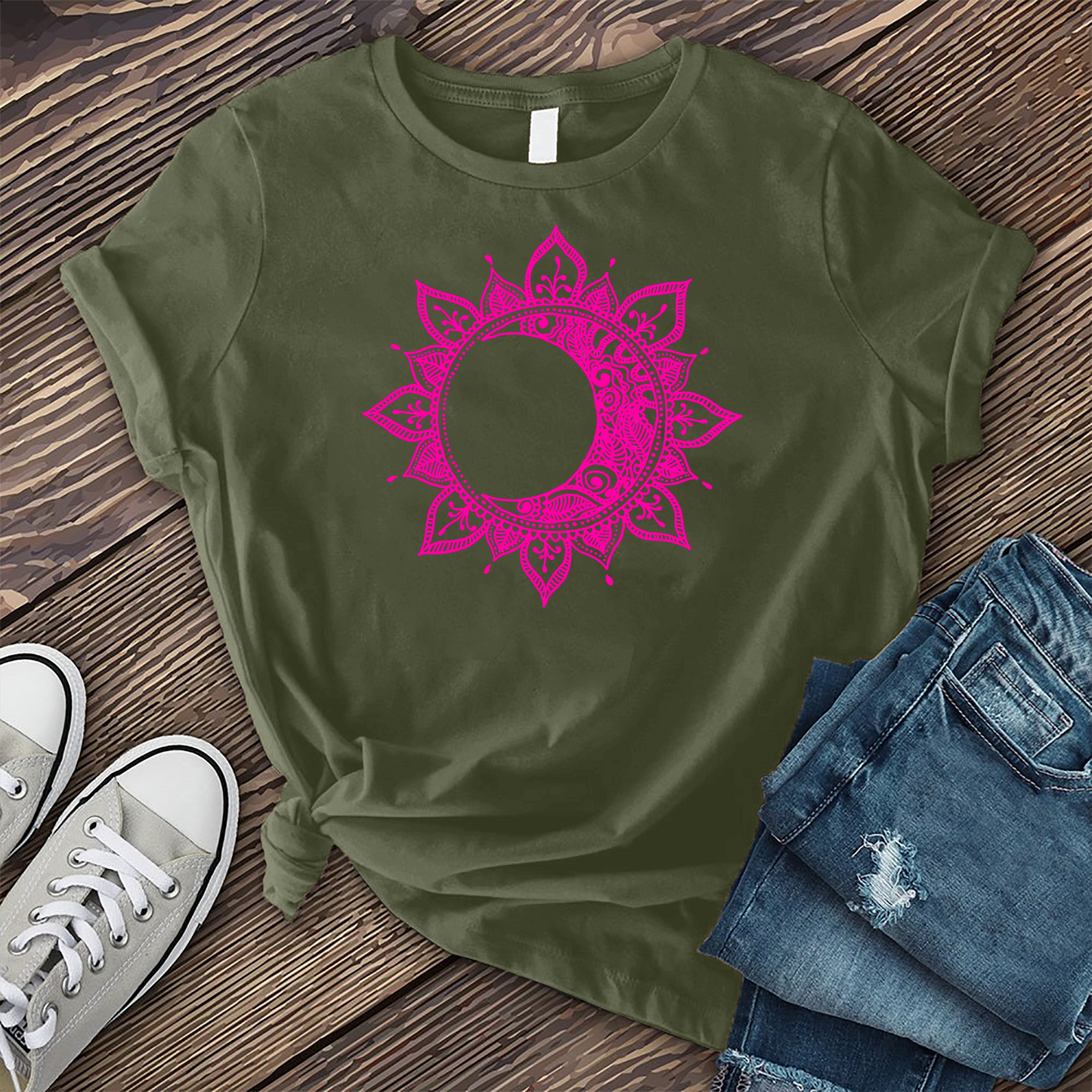 Pink Bohemian Moon T-Shirt