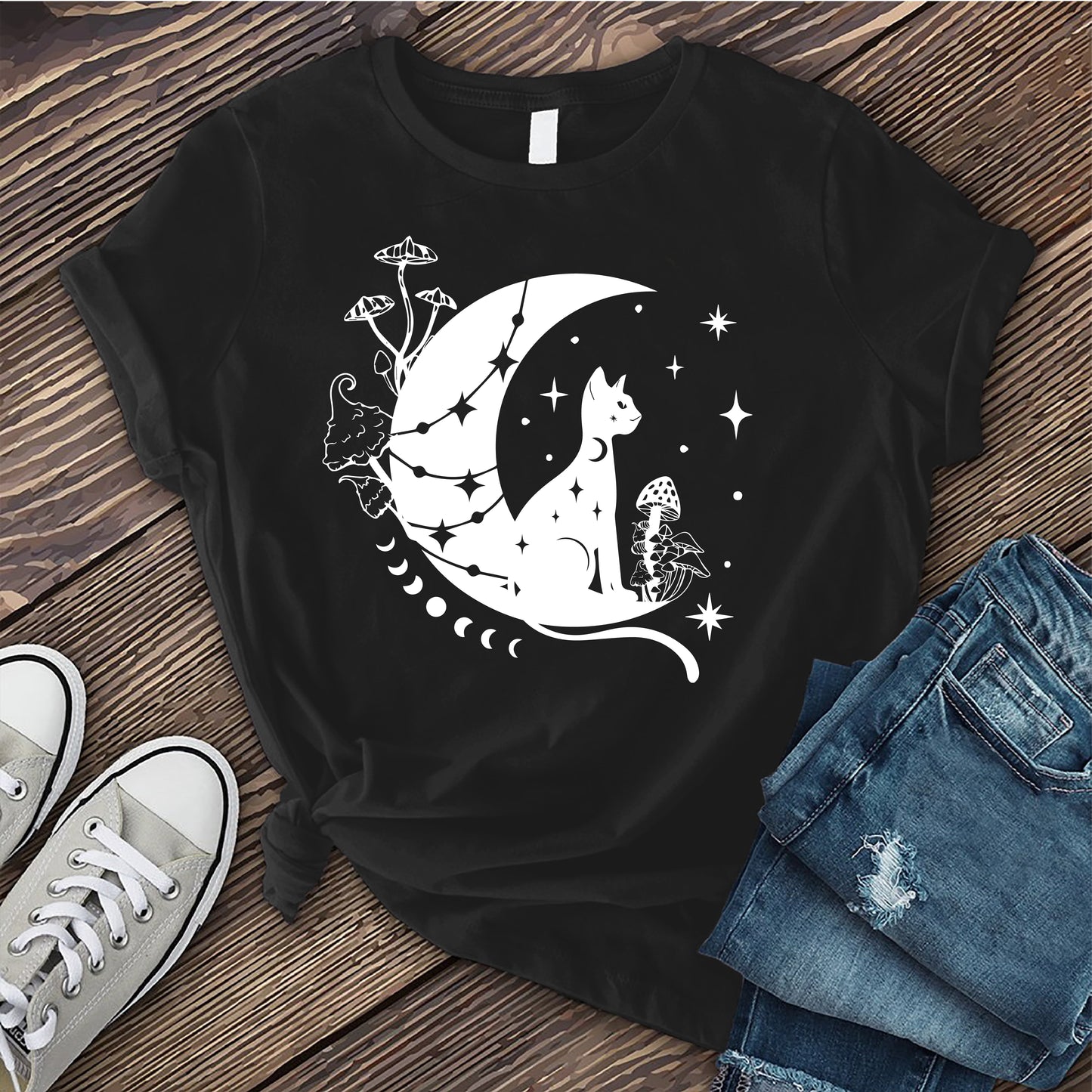 Cosmic Mushroom Cat T-shirt