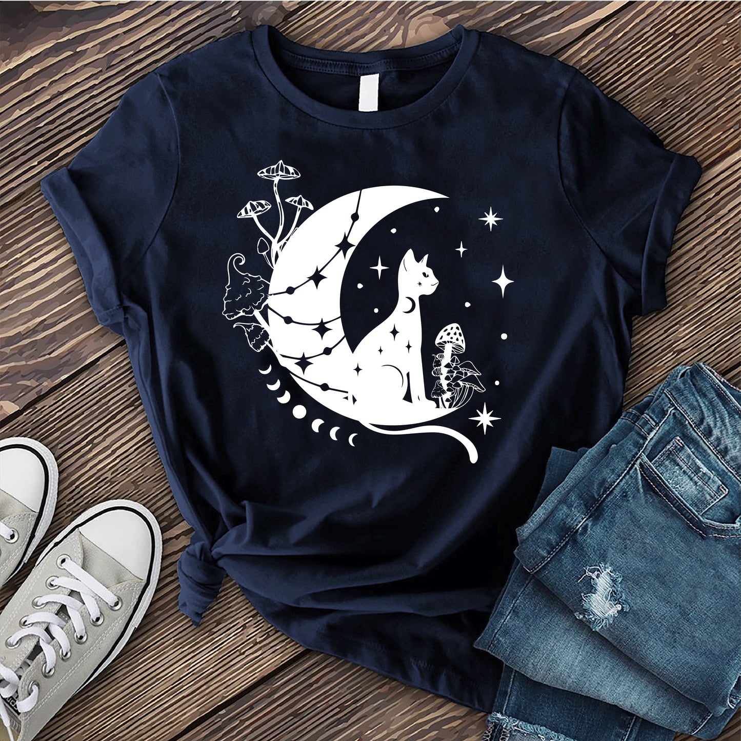 Cosmic Mushroom Cat T-shirt