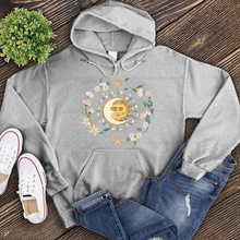 Load image into Gallery viewer, Floral Moon and Sun Hoodie
