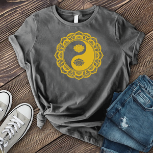 Golden Henna Yin Yang Mandala T-shirt