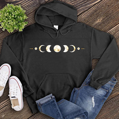 Black and Yellow Moon Phases Hoodie