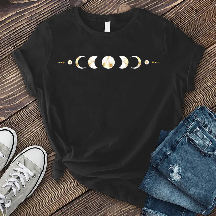 Black and Yellow Moon Phases T-shirt