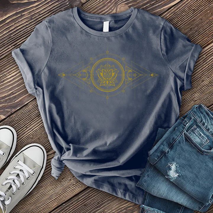 Gold Geometric Lotus T-shirt